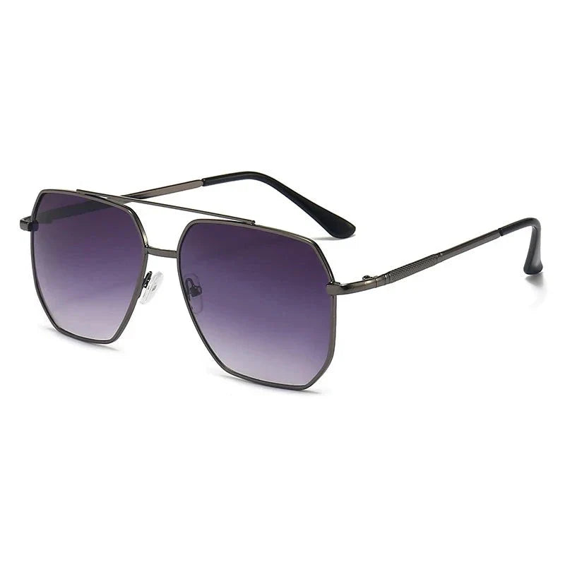 Men’s Stylish Aviator Sunglasses with Classic Metal Frame and Double Bridge