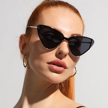 Women's Stylish Cat-Eye Sunglasses with Metal Frame and Gradient Lenses