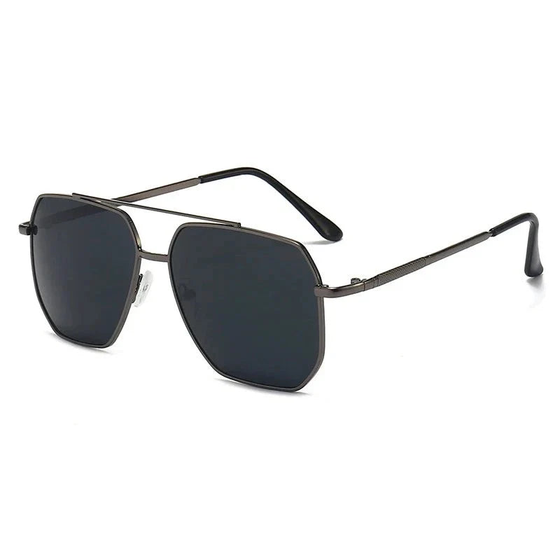 Men’s Stylish Aviator Sunglasses with Classic Metal Frame and Double Bridge
