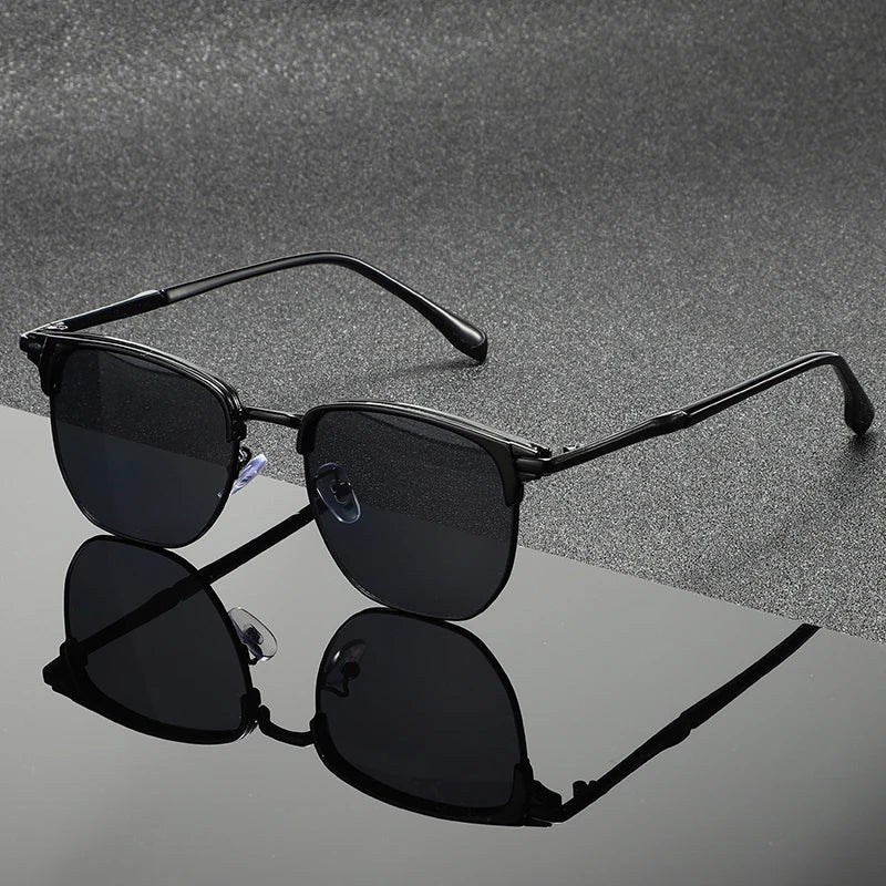 Men's Casual Club Shades - Classic Round Frame with Slim Temples