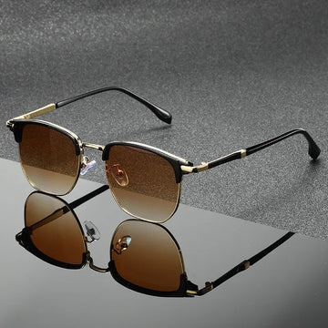 Men's Casual Club Shades - Classic Round Frame with Slim Temples