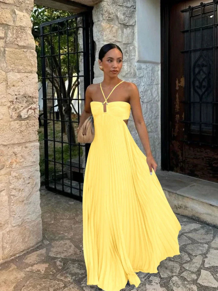 Penelope | Elegant Pleated Maxi Dress