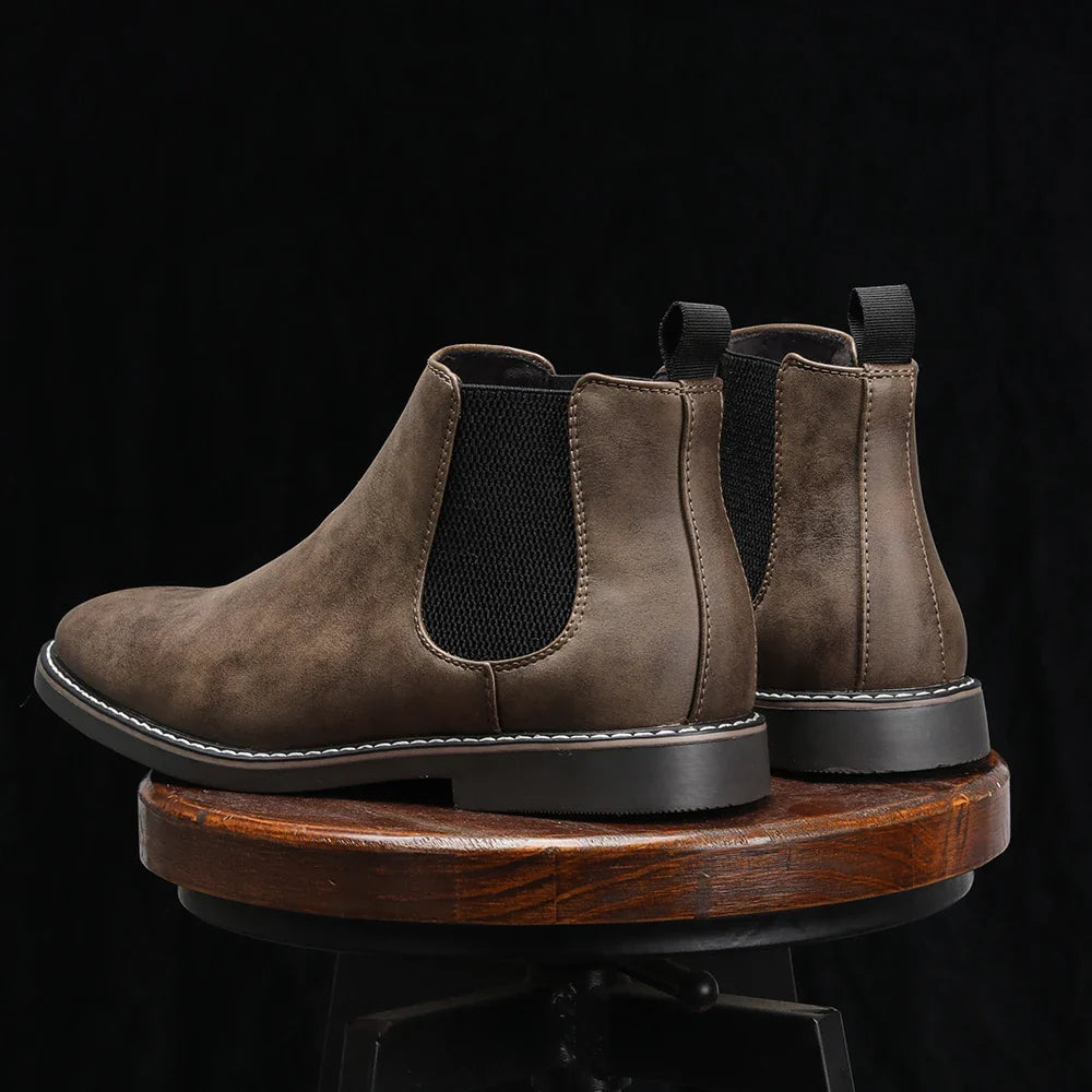 Men’s Classic Chelsea Boots with Elastic Side Panels and Sturdy Sole