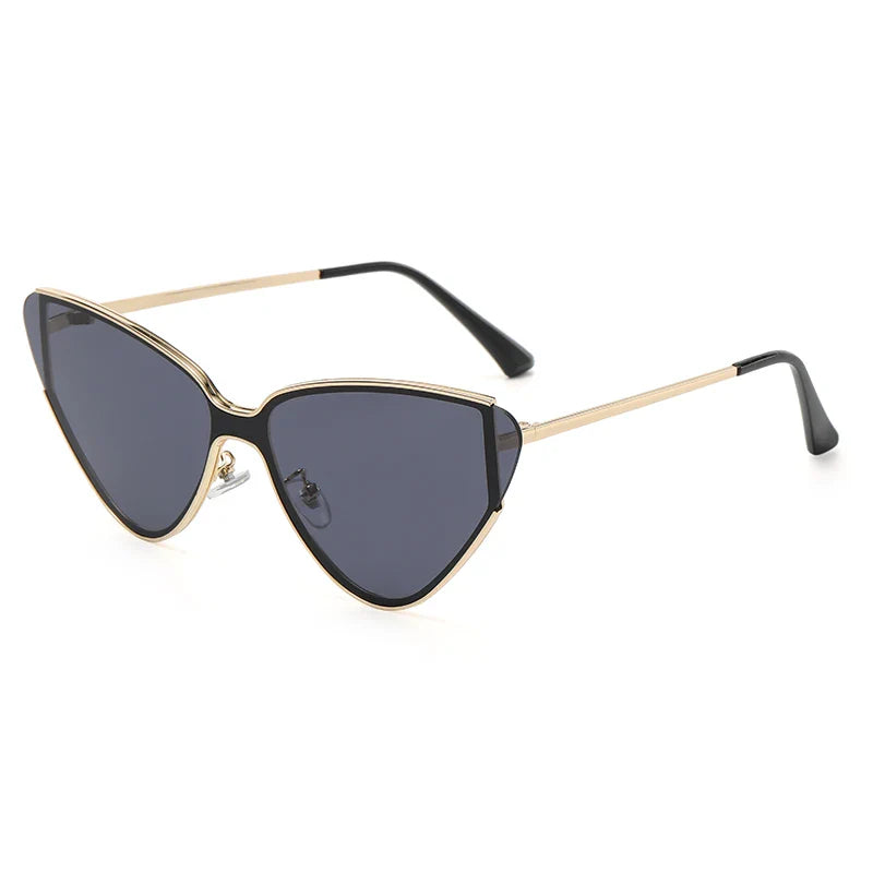 Women's Stylish Cat-Eye Sunglasses with Metal Frame and Gradient Lenses