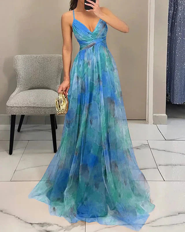 Chloe | Romantic Tie Dye Wrap Maxi Dress