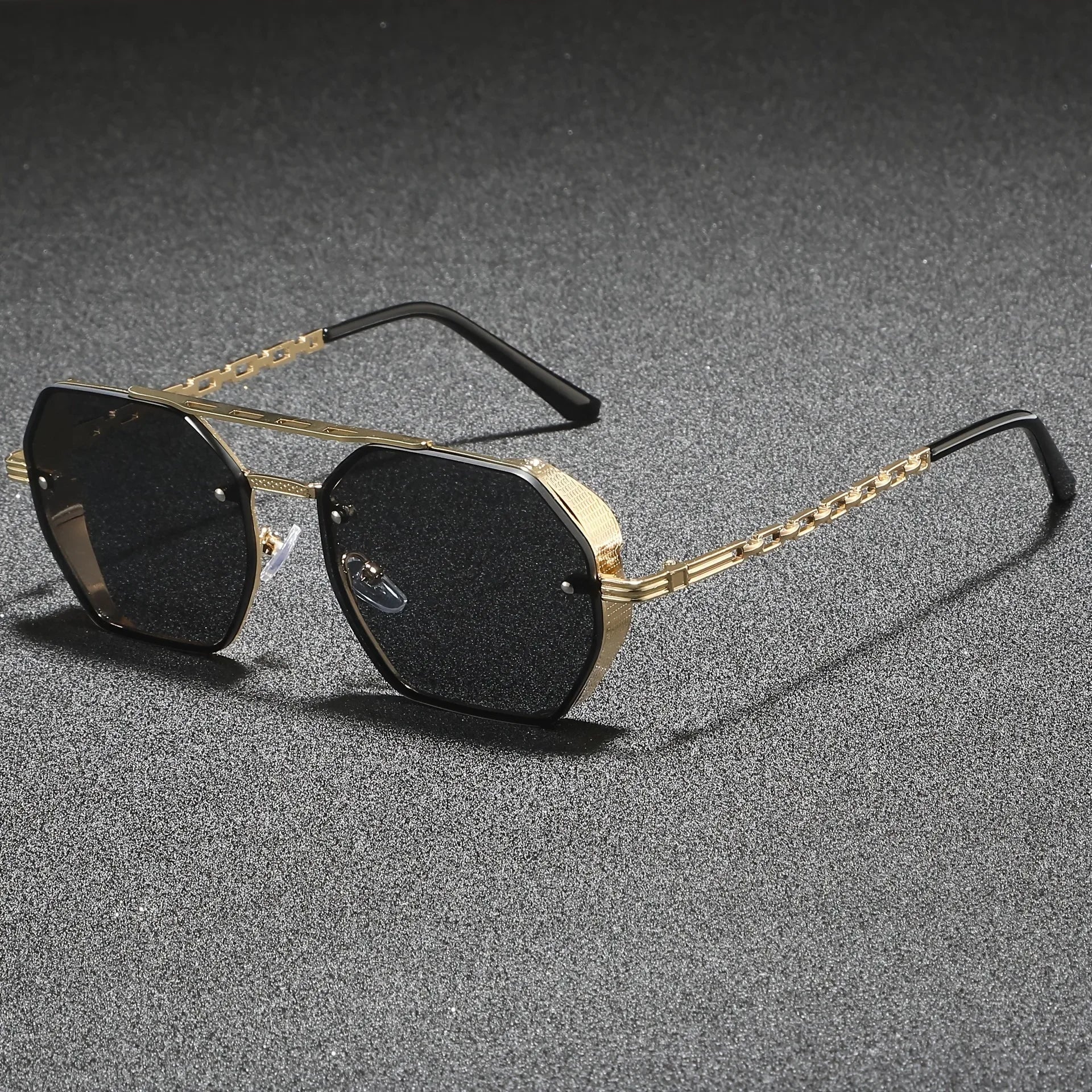 Men's Classic Aviator Sunglasses with Double Bridge and Metal Frame