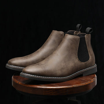 Men’s Classic Chelsea Boots with Elastic Side Panels and Sturdy Sole