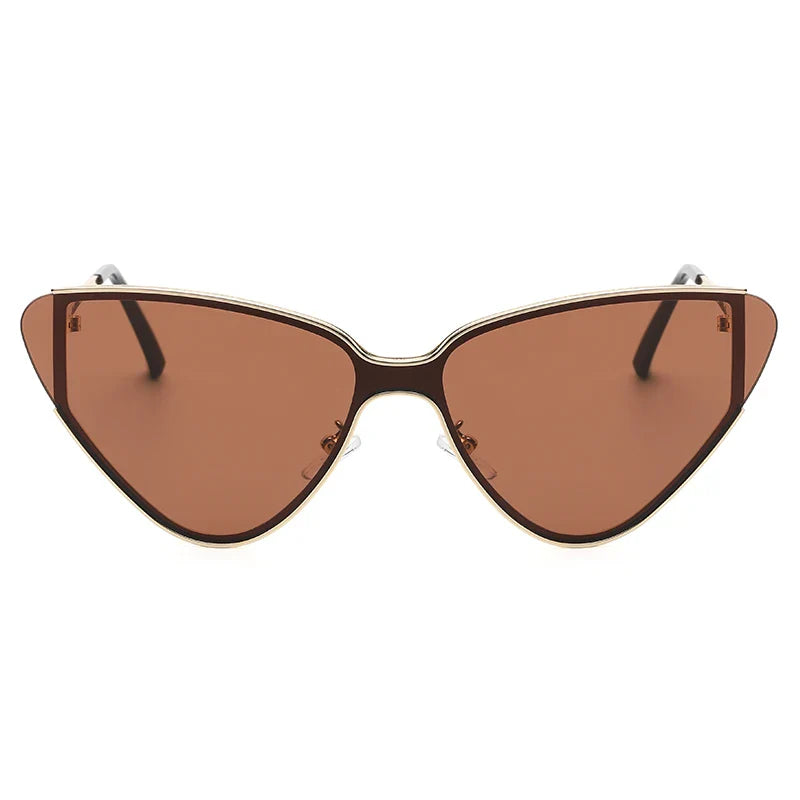 Women's Stylish Cat-Eye Sunglasses with Metal Frame and Gradient Lenses
