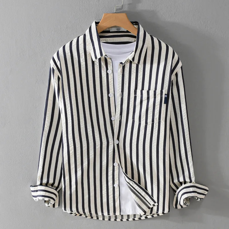 Thaddeus | Men's Classic Striped Button Down Shirt