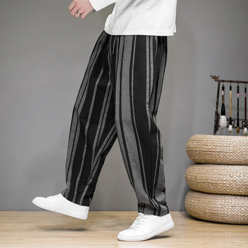 Bronson | Men's Casual Striped Wide Leg Trousers