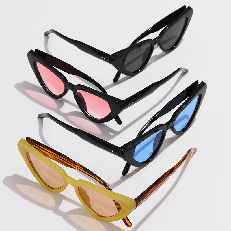 Women’s Cat-Eye Sunglasses with Slim Frames and Gradient Lenses