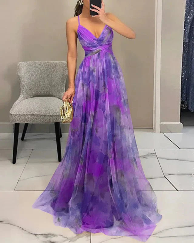 Chloe | Romantic Tie Dye Wrap Maxi Dress