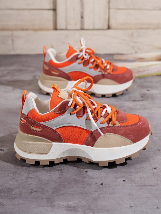 Mirabelle | Casual Platform Colour Block Sneakers