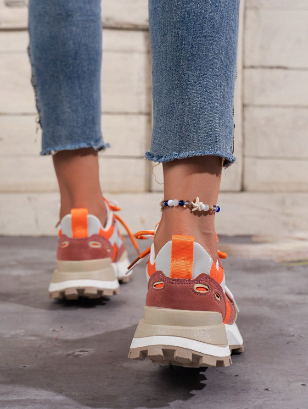 Mirabelle | Casual Platform Colour Block Sneakers