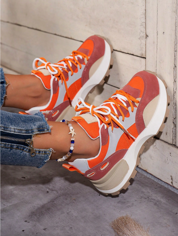 Mirabelle | Casual Platform Colour Block Sneakers