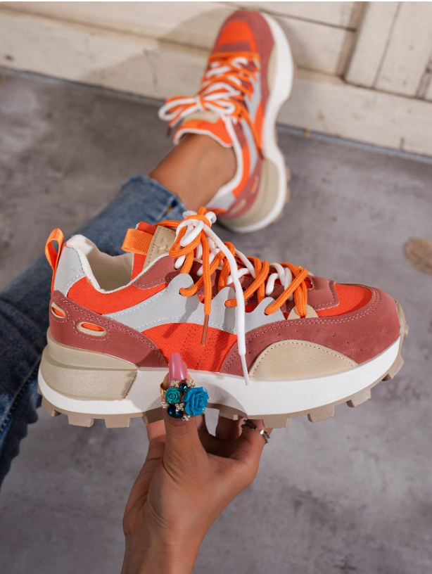 Mirabelle | Casual Platform Colour Block Sneakers