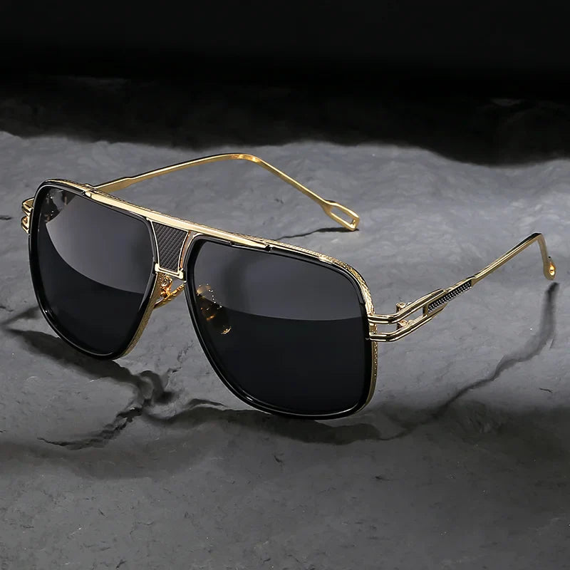 Men’s Classic Aviator Sunglasses with Metal Frame and Double Bridge Design