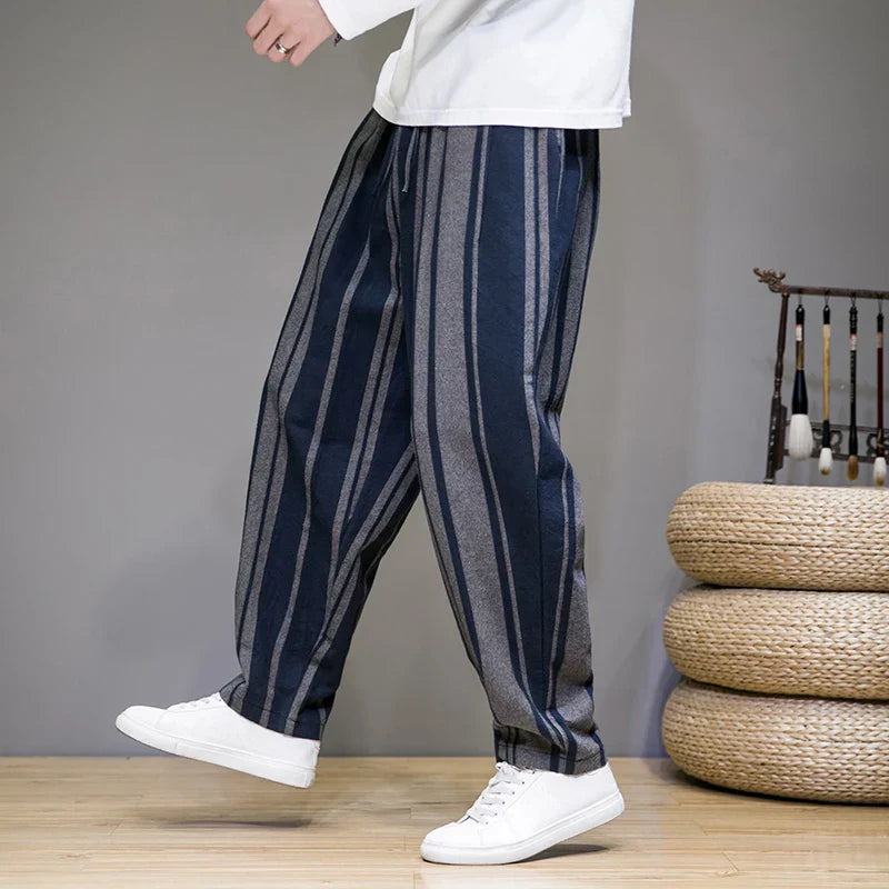 Bronson | Men's Casual Striped Wide Leg Trousers