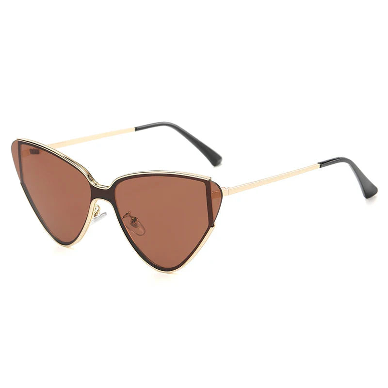 Women's Stylish Cat-Eye Sunglasses with Metal Frame and Gradient Lenses