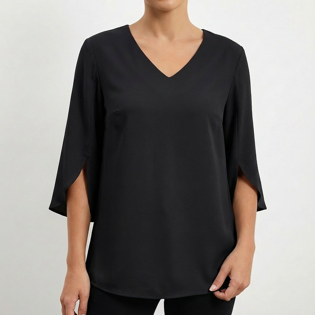 Camille | Elegant Split Sleeve V-Neck Blouse