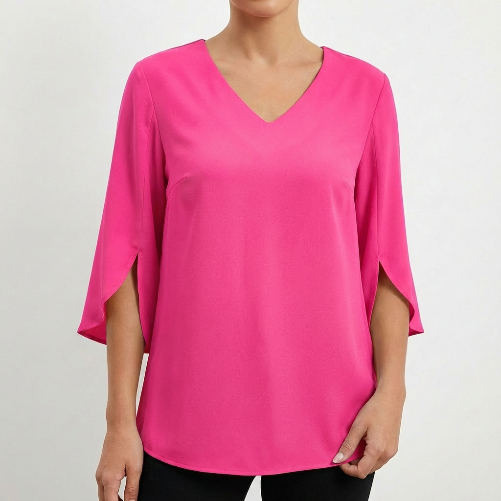 Camille | Elegant Split Sleeve V-Neck Blouse