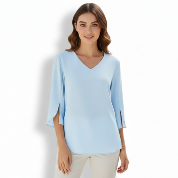 Camille | Elegant Split Sleeve V-Neck Blouse