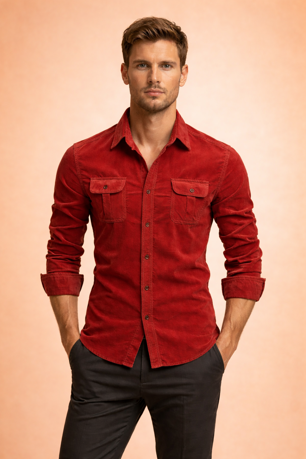 Thaddeus | Men's Classic Corduroy Pocket Shirt