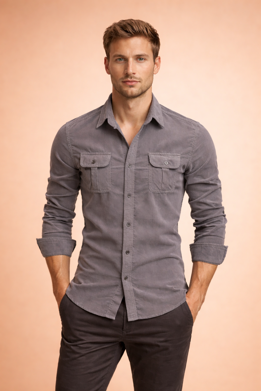 Thaddeus | Men's Classic Corduroy Pocket Shirt