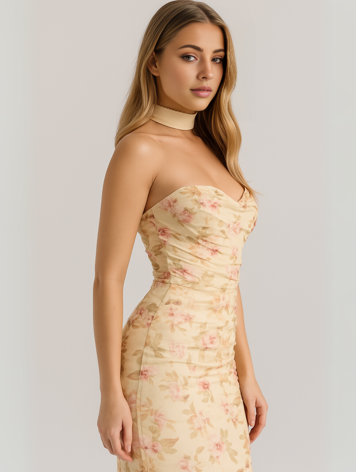 Maeve | Elegant Strapless Ruched Formal Maxi Dress