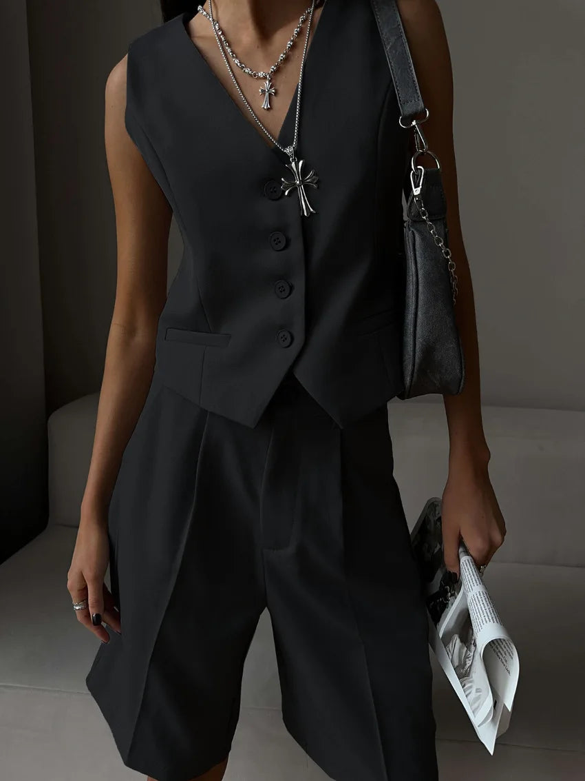 Evangeline | Elegant Tailored Vest Going Out Sets