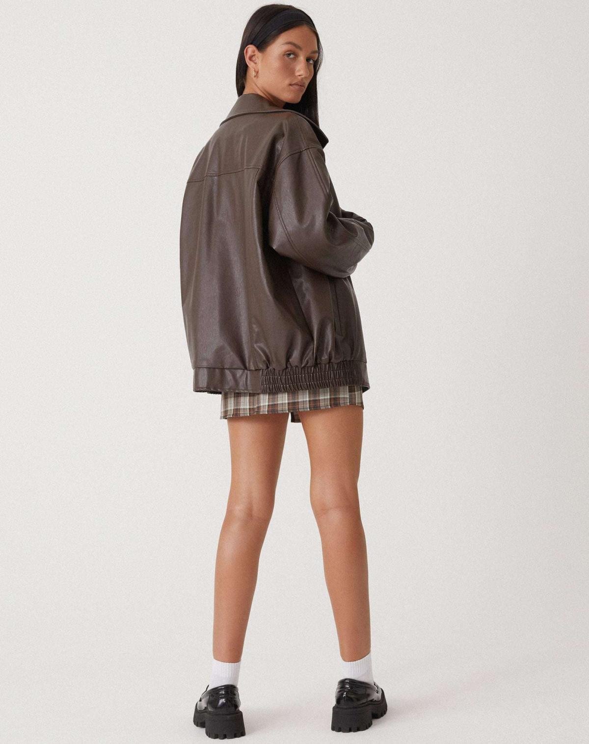 Women’s Oversized Bomber Jacket with Zip Front and Relaxed Silhouette