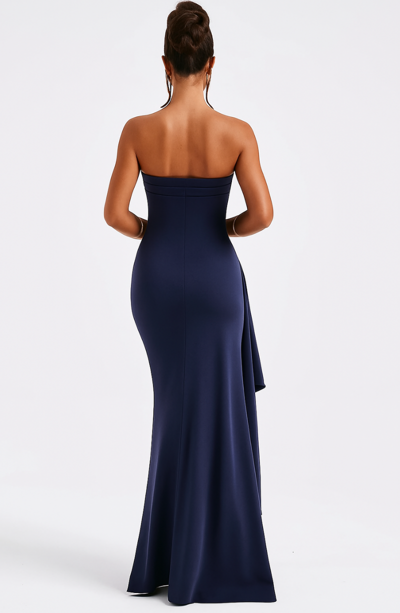 Women’s Strapless Maxi Dress with Side Slit