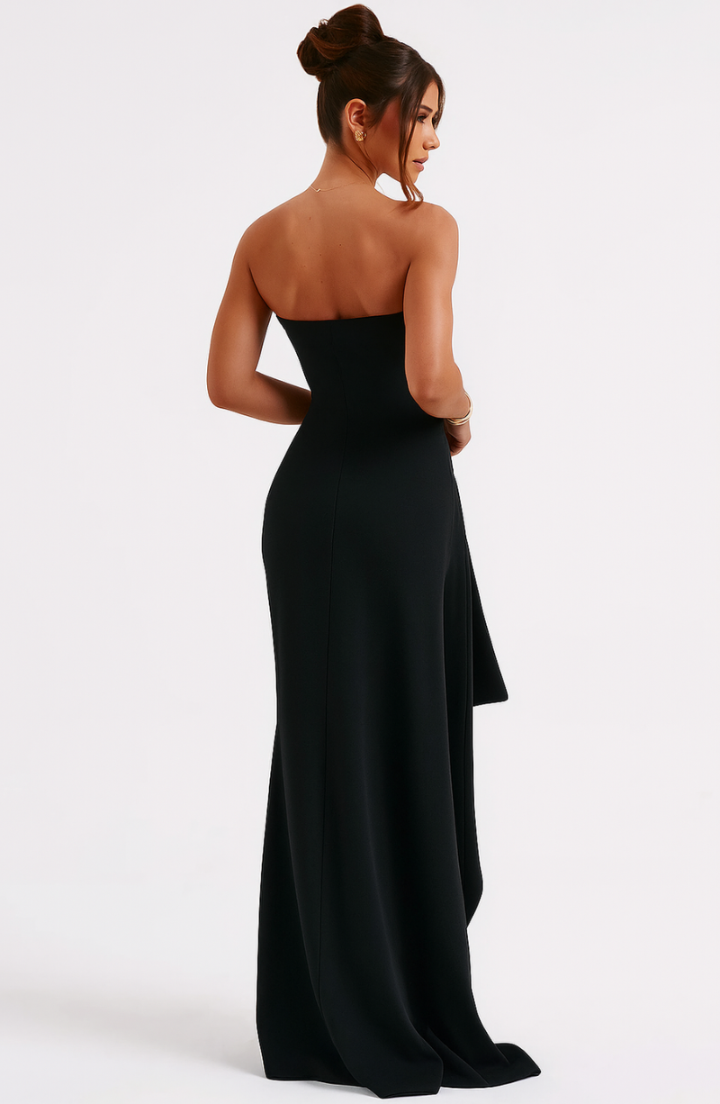 Women’s Strapless Maxi Dress with Side Slit
