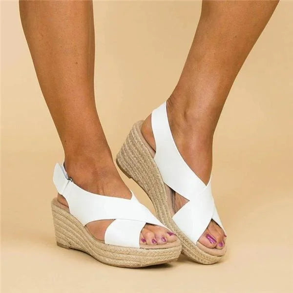 Cordelia | Orthopedic Cross-Over Espadrille Wedges