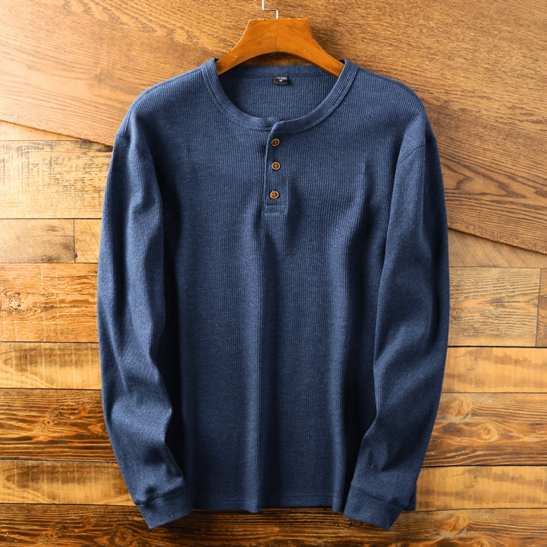 Caspian | Men's Classic Ribbed Henley Tshirt