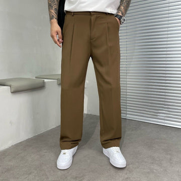 Harlen | Men's Relaxed Wide Leg Pleated Trousers