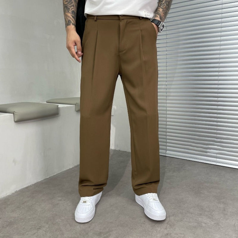 Harlen | Men's Relaxed Wide Leg Pleated Trousers