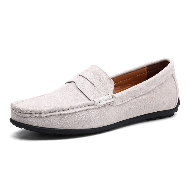 Men's Suede Penny Loafers - Moc Toe Rubber Sole