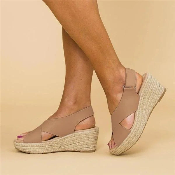 Cordelia | Orthopedic Cross-Over Espadrille Wedges