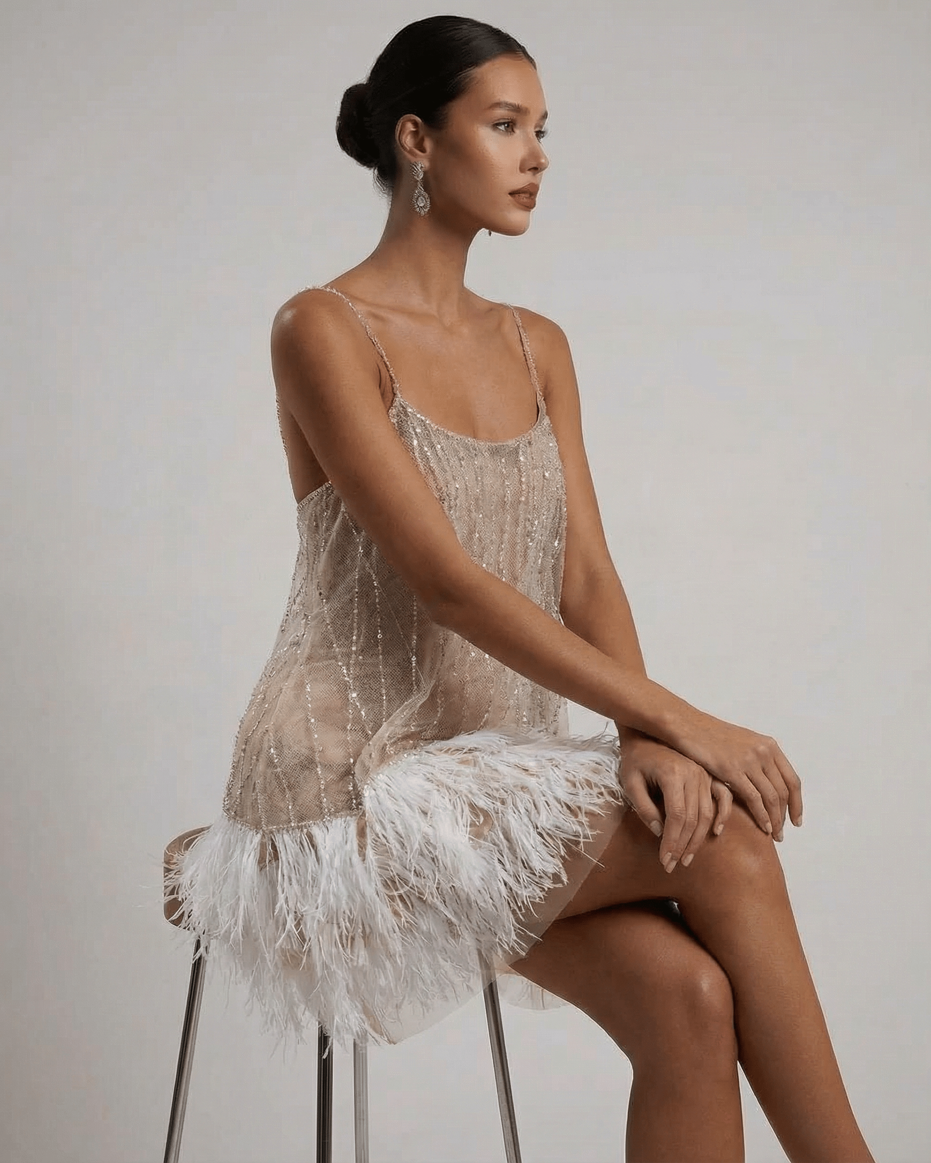 Cordelia | Luxe Sequin Feather Mini Dress