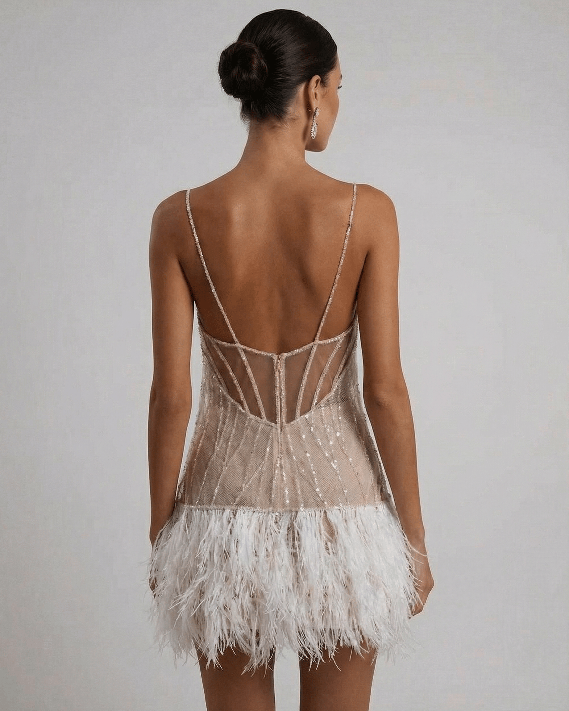 Cordelia | Luxe Sequin Feather Mini Dress