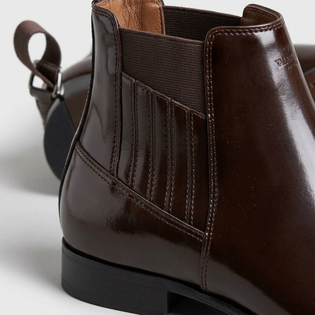 Men's Ankle Boots Pointed Toe Chelsea Low Block Heel
