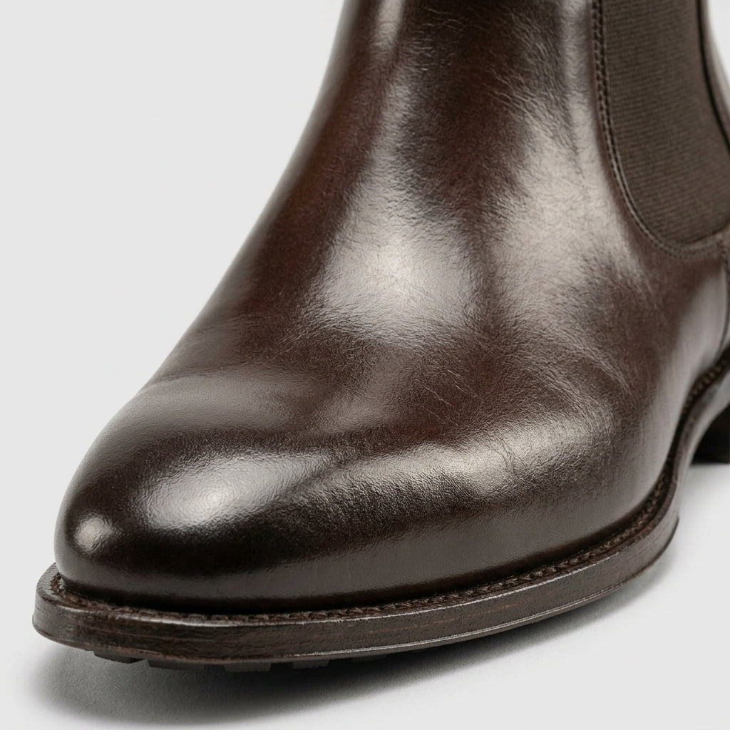 Men's Leather Chelsea Boots - Pointed Toe Pull-On