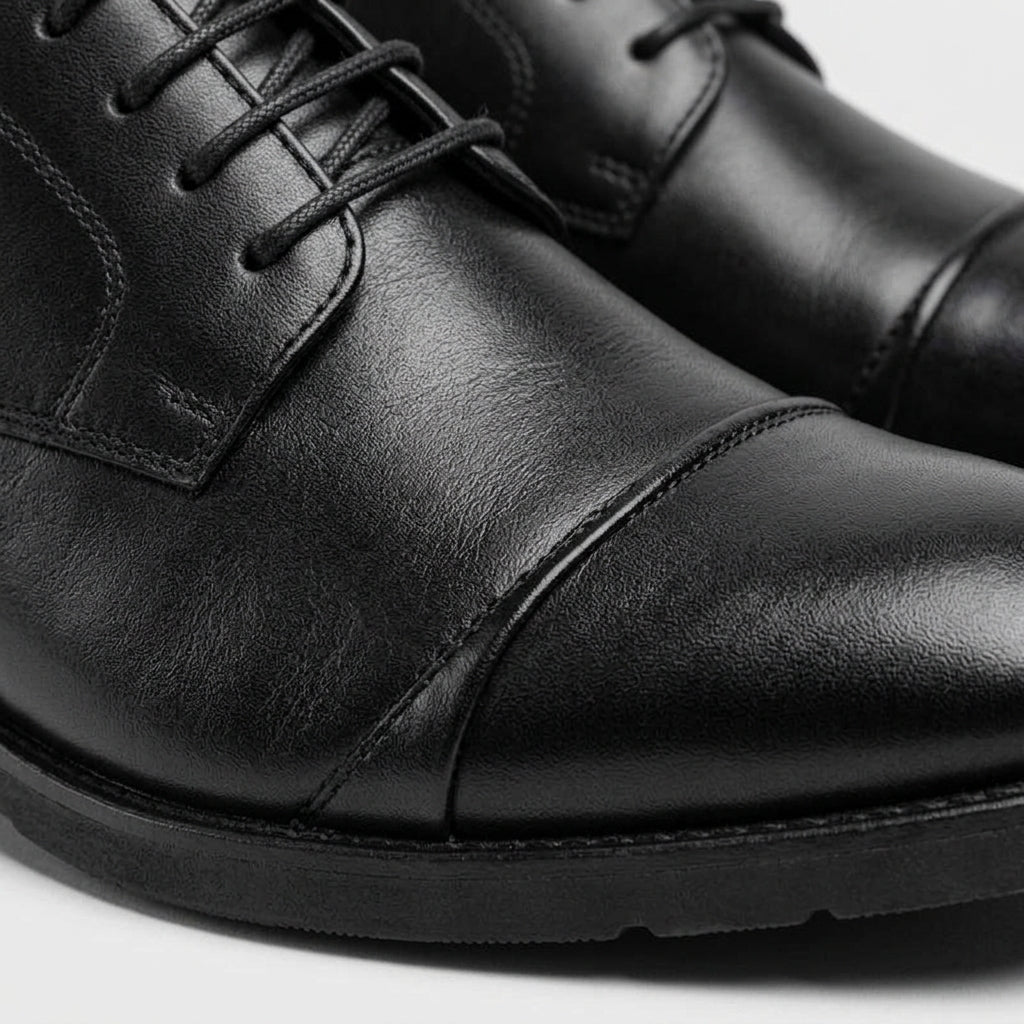 Men's Oxford Shoes - Cap Toe Lace-Up Derby Dress Shoes