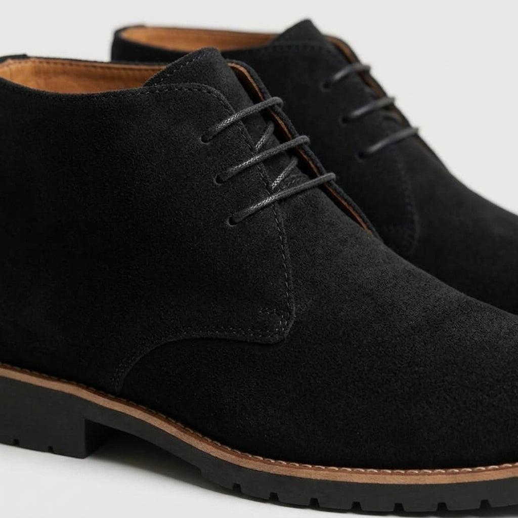 Men's Ankle Boots Suede Chukka Desert Boot Lace-Up Low Heel