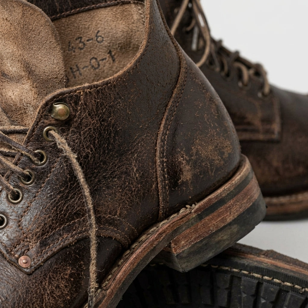 Men's Ankle Boots - Lace-Up - Cap Toe - Low Stacked Heel