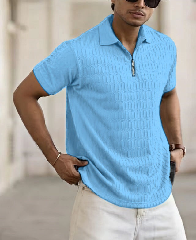 Maxim | Men's Classic Cable Knit Quarter Zip Polo