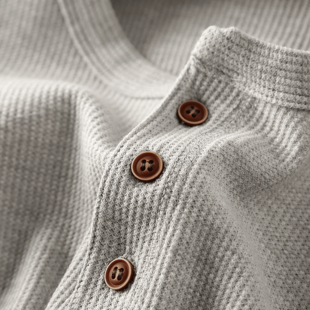 Caspian | Men's Classic Ribbed Henley Tshirt