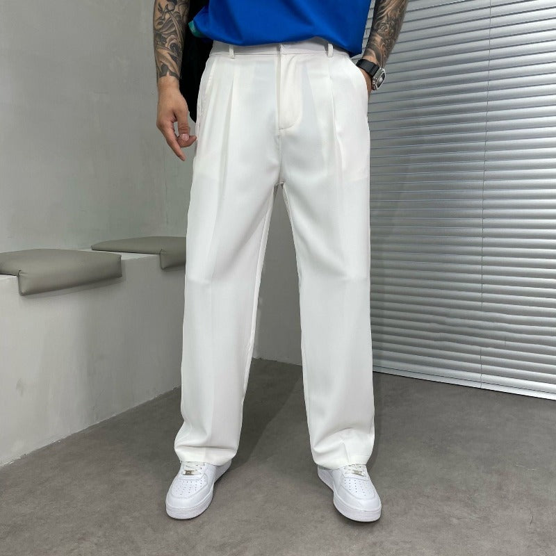 Harlen | Men's Relaxed Wide Leg Pleated Trousers