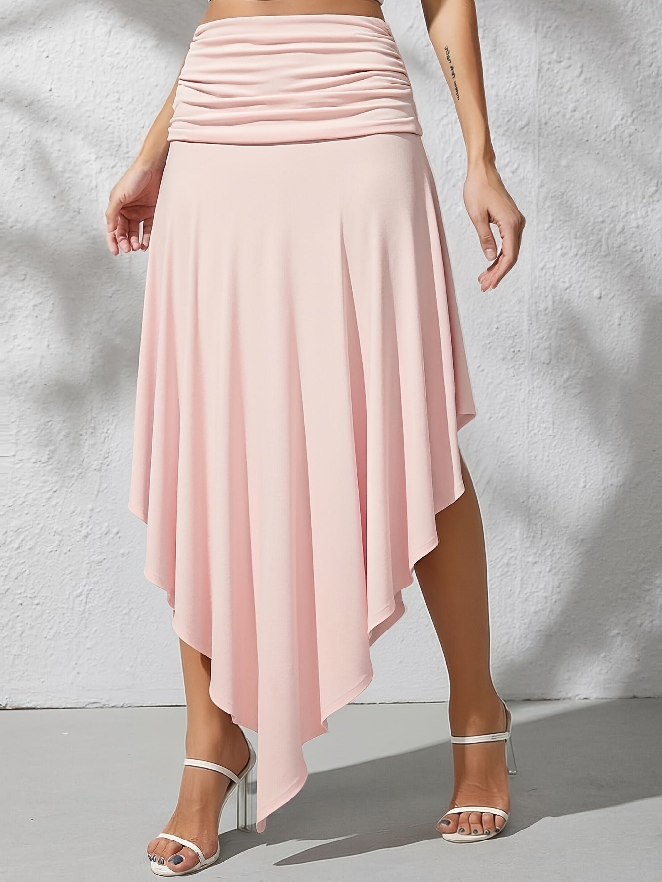Celestria | Elegant Asymmetric Ruffle Maxi Skirt